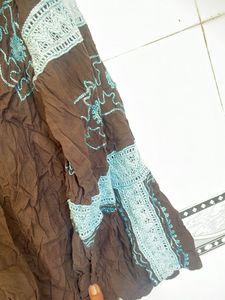 Embroidered Brown Kurta