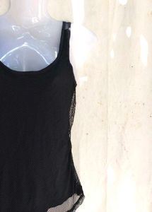Stylish Black Mesh Tank Top
