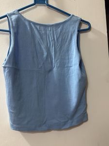 Baby Blue Button-Up Tank Top