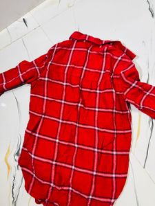 Red Plaid Long Sleeve Shirt
