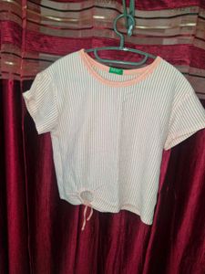 Striped Cropped T-Shirt -new one