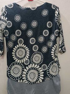 Floral Print Layered Tunic Top