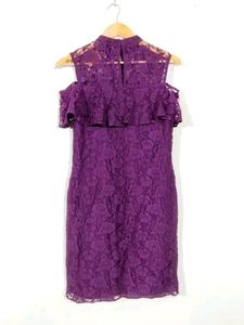Eavan Purple Lace Floral Printed Dress (Women)