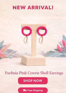 Pink Cowrie Shell Earrings