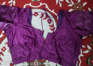 Magenta /Purple Saree with stitched blouse