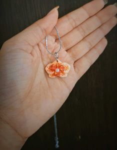 Clay Orchid Flower Pendant