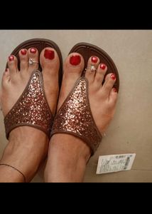 Bata Women Flip Flops With Sequin Brand New