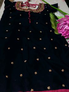 Elegant Black Velvet Salwar Kameez