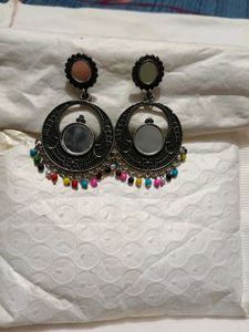 Boho Mirror &amp; Bead Drop Earrings😍