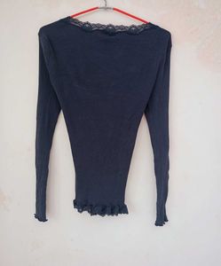 Beutiful Pintrest Branded Lacy Cardigan Ribbed Top
