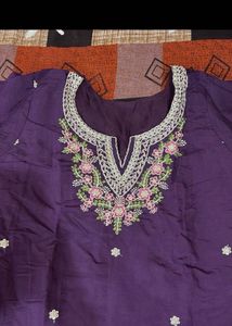 Elegant Purple Embroidered Kurta Set