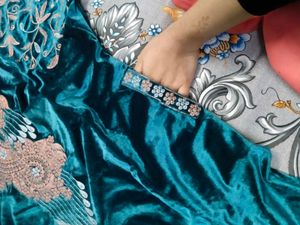 Elegant ZARI Embroidery Velvet Kurta Set