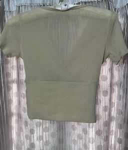 Stylish Beige Wrap Top