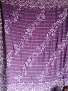 Elegant Purple Embroidered Saree BRAND NEW