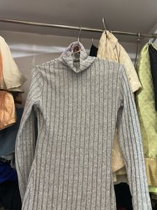 Gray Turtleneck Dress