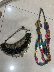 Boho Beaded Statement Necklaces Set