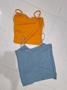 Cute Ruched Camisole Tops (Set of 2)