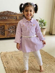 Lavender Dress with Floral bottom