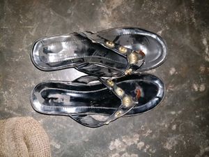 Stylish Black Wedge Flip-Flops