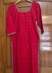 Elegant Red Cotton suit set