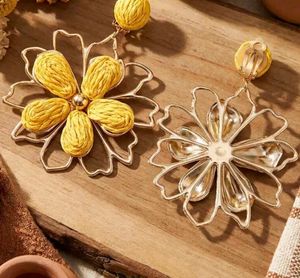 Vibrant Yellow Flower Dangle Earring cuffs