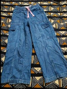 Blue Denim Cargo Pants