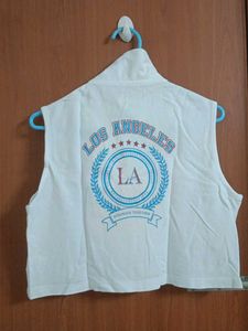 Sleeveless White Crop Top