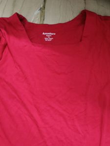 Red T-shirt For Home Wear