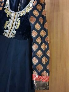 Elegant Black Kurta set with Gold Embroidery