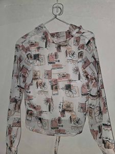 Bohemian Print Button-Up Blouse