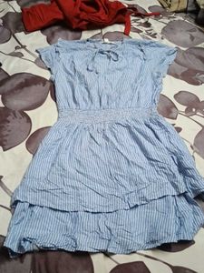 Blue & White Striped Dress