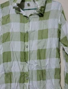 Green Checkered Long Sleeve Shirt
