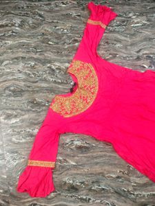 Beautiful Pink &amp; Gold Embroidered Lehenga