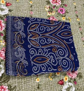 Beautiful Blue Bandhani Saree