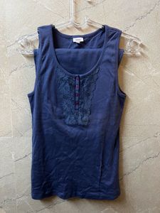 Beautiful Pale Blue Lace Night Suit Set