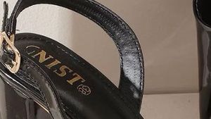 Chic Black Patent Slingback Heels