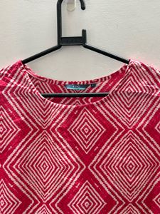 Red &amp; White Patterned Top