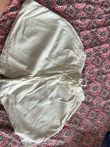 Cream Strappy A-line set with top and shorts