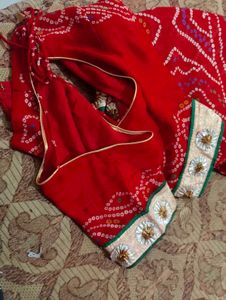 Red Bandhani Saree