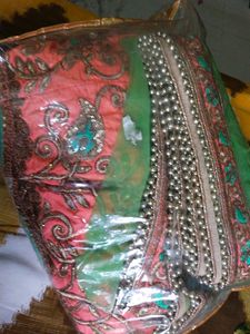 Elegant Embroidered Silk lengha