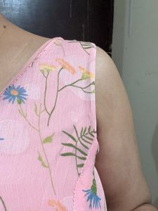 Charming Floral Print Mini Dress
