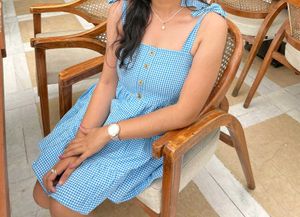Blue Gingham Summer Dress