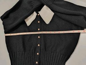Vintage-Style Collared Cardigan