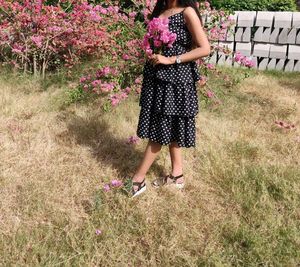 Chic Polka Dot Tiered Midi Dress