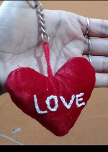 Plush Heart "LOVE" Keychain