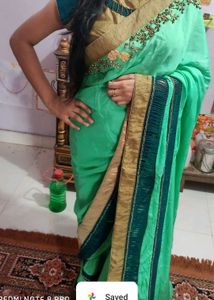 Stylish Saree With Ready Made Blouse In Net Back