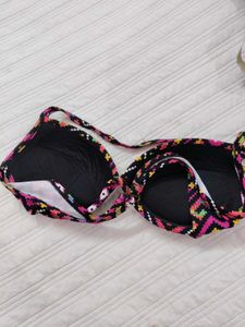 Colorful Geometric Print Bikini Top