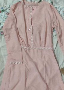 coquette Pink lace trim dress🍓