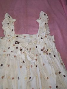 Boho Embroidered White Top
