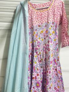 Floral Print Kurta Set with Dupatta
